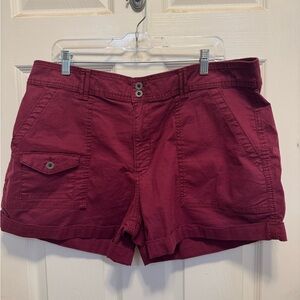 Time and Tru Women's Burgundy Cargo Shorts
